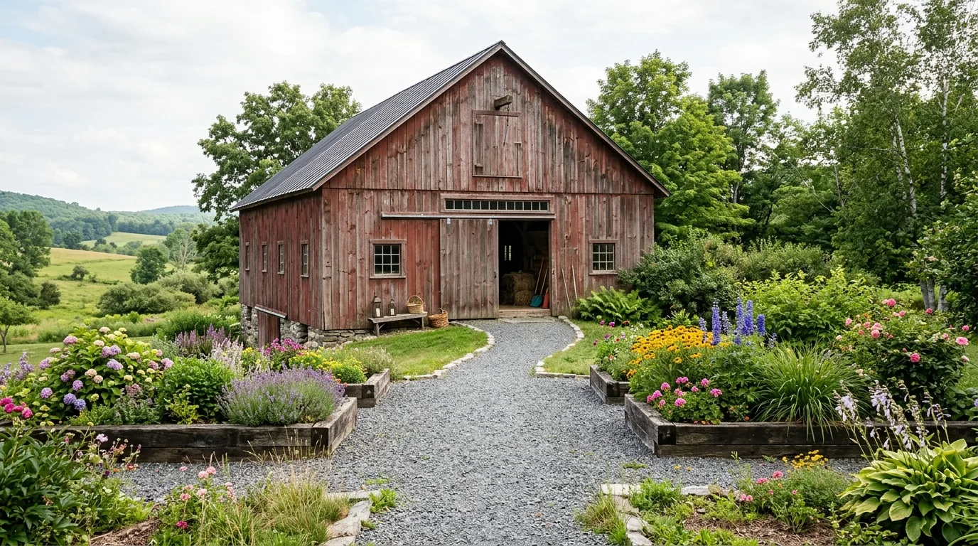 Mixed Texture Planting Around the Barn